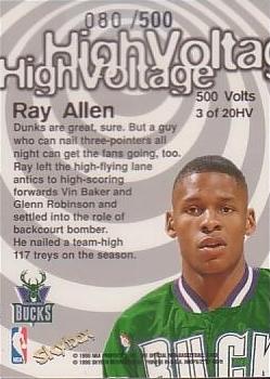 1997-98 Hoops - High Voltage 500 Volts #3HV Ray Allen Back
