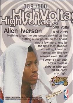 1997-98 Hoops - High Voltage 500 Volts #8HV Allen Iverson Back