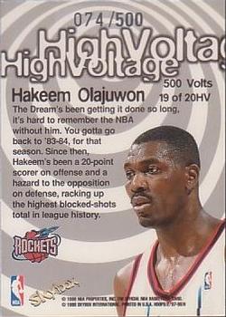 1997-98 Hoops - High Voltage 500 Volts #19HV Hakeem Olajuwon Back