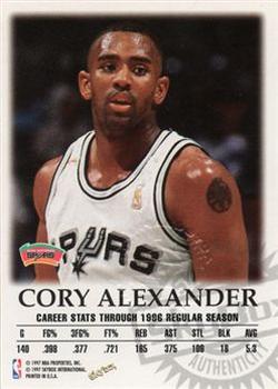 1997-98 SkyBox Premium - Autographics #NNO Cory Alexander Back