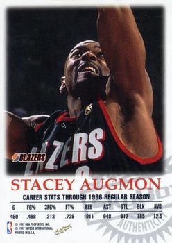 1997-98 SkyBox Premium - Autographics #NNO Stacey Augmon Back