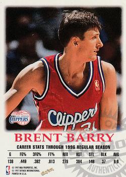 1997-98 SkyBox Premium - Autographics #NNO Brent Barry Back