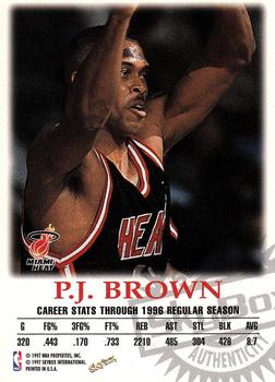 1997-98 SkyBox Premium - Autographics #NNO P.J. Brown Back