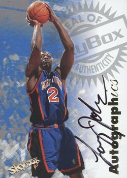 1997-98 SkyBox Premium - Autographics #NNO Larry Johnson Front