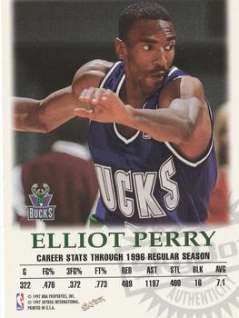 1997-98 SkyBox Premium - Autographics #NNO Elliot Perry Back