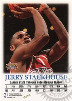 1997-98 SkyBox Premium - Autographics #NNO Jerry Stackhouse Back