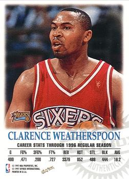 1997-98 SkyBox Premium - Autographics #NNO Clarence Weatherspoon Back