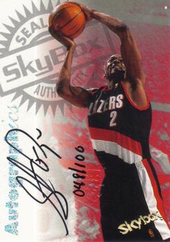 1997-98 SkyBox Premium - Autographics Century Marks #NNO Stacey Augmon Front