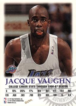 1997-98 SkyBox Premium - Autographics Century Marks #NNO Jacque Vaughn Back