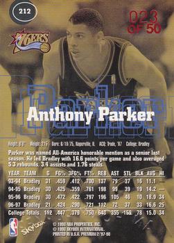 1997-98 SkyBox Premium - Star Rubies #212 Anthony Parker Back
