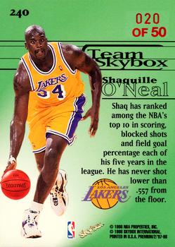 1997-98 SkyBox Premium - Star Rubies #240 Shaquille O'Neal Back