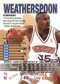 1997-98 SkyBox Z-Force - Rave #11 Clarence Weatherspoon Back