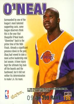 1997-98 SkyBox Z-Force - Rave #196 Shaquille O'Neal Back