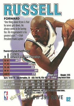 1997-98 SkyBox Z-Force - Rave #82 Bryon Russell Back