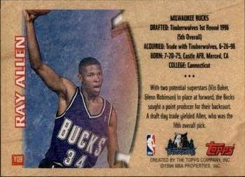 1996-97 Topps - Youthquake #YQ9 Ray Allen Back