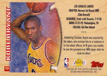 1996-97 Topps - Youthquake #YQ15 Kobe Bryant Back