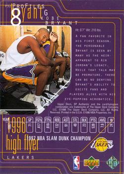 1997-98 SP Authentic - ProFiles Level 2 #P32 Kobe Bryant Back