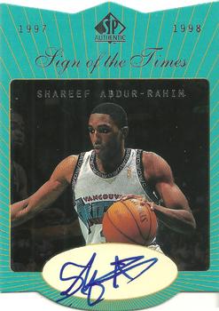 1997-98 SP Authentic - Sign of the Times Stars and Rookies #SA Shareef Abdur-Rahim Front