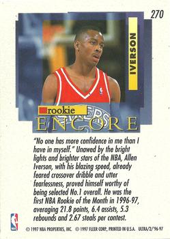 1996-97 Ultra #270 Allen Iverson Back