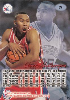1996-97 Ultra #84 Clarence Weatherspoon Back