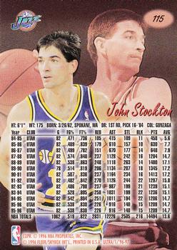 1996-97 Ultra #115 John Stockton Back