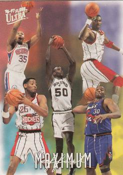 1996-97 Ultra #148 Clarence Weatherspoon / David Robinson / Hakeem Olajuwon / Robert Horry / Oliver Miller Front