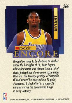 1996-97 Ultra #266 Kobe Bryant Back
