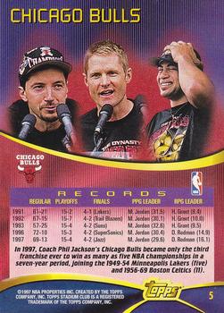 1997-98 Stadium Club - First Day Issue #5 Bulls - Team of the 90's Back