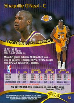 1997-98 Stadium Club - First Day Issue #43 Shaquille O'Neal Back