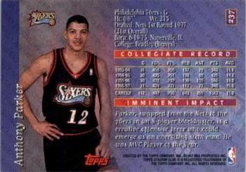 1997-98 Stadium Club - Members Only I #237 Anthony Parker Back