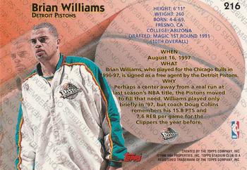 1997-98 Stadium Club - Members Only II #216 Brian Williams Back