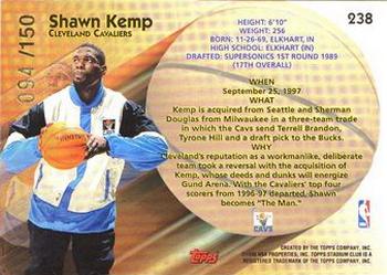 1997-98 Stadium Club - One of a Kind #238 Shawn Kemp Back