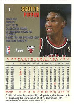 1997-98 Topps - Minted in Springfield #1 Scottie Pippen Back