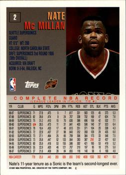 1997-98 Topps - Minted in Springfield #2 Nate McMillan Back