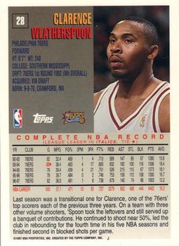 1997-98 Topps - Minted in Springfield #28 Clarence Weatherspoon Back