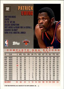 1997-98 Topps - Minted in Springfield #32 Patrick Ewing Back