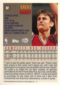 1997-98 Topps - Minted in Springfield #52 Brent Barry Back