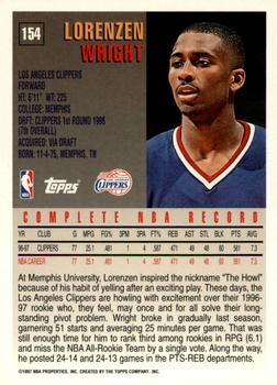 1997-98 Topps - Minted in Springfield #154 Lorenzen Wright Back