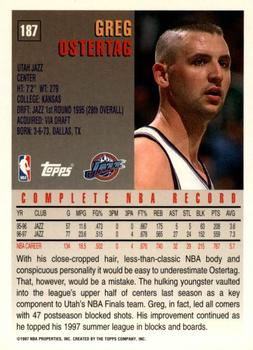 1997-98 Topps - Minted in Springfield #187 Greg Ostertag Back