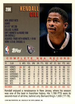 1997-98 Topps - Minted in Springfield #206 Kendall Gill Back