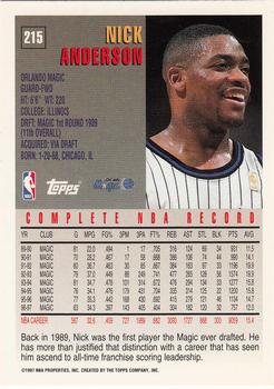 1997-98 Topps - Minted in Springfield #215 Nick Anderson Back