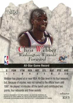 1997-98 Topps - Rock Stars Refractors #RS3 Chris Webber Back