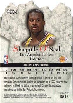 1997-98 Topps - Rock Stars Refractors #RS13 Shaquille O'Neal Back