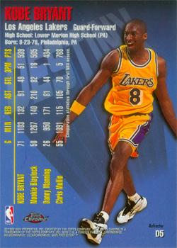 1997-98 Topps Chrome - Destiny Refractors #D5 Kobe Bryant Back