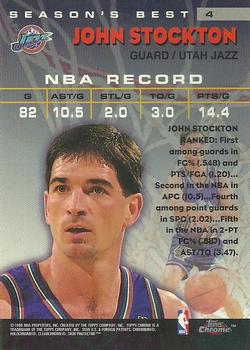 1997-98 Topps Chrome - Season's Best #4 John Stockton Back