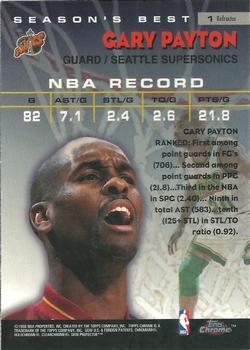 1997-98 Topps Chrome - Season's Best Refractors #1 Gary Payton Back