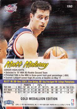 1997-98 Ultra - Gold Medallion #15G Matt Maloney Back