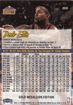 1997-98 Ultra - Gold Medallion #22G Dale Ellis Back
