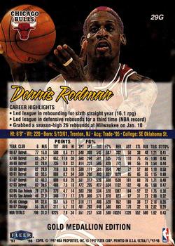 1997-98 Ultra - Gold Medallion #29G Dennis Rodman Back
