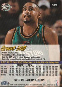1997-98 Ultra - Gold Medallion #33G Grant Hill Back